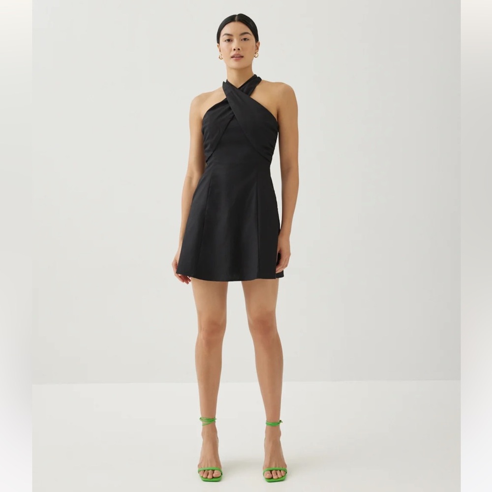 NWT Love Bonito Analisse Linen Halter Neck Dress XS